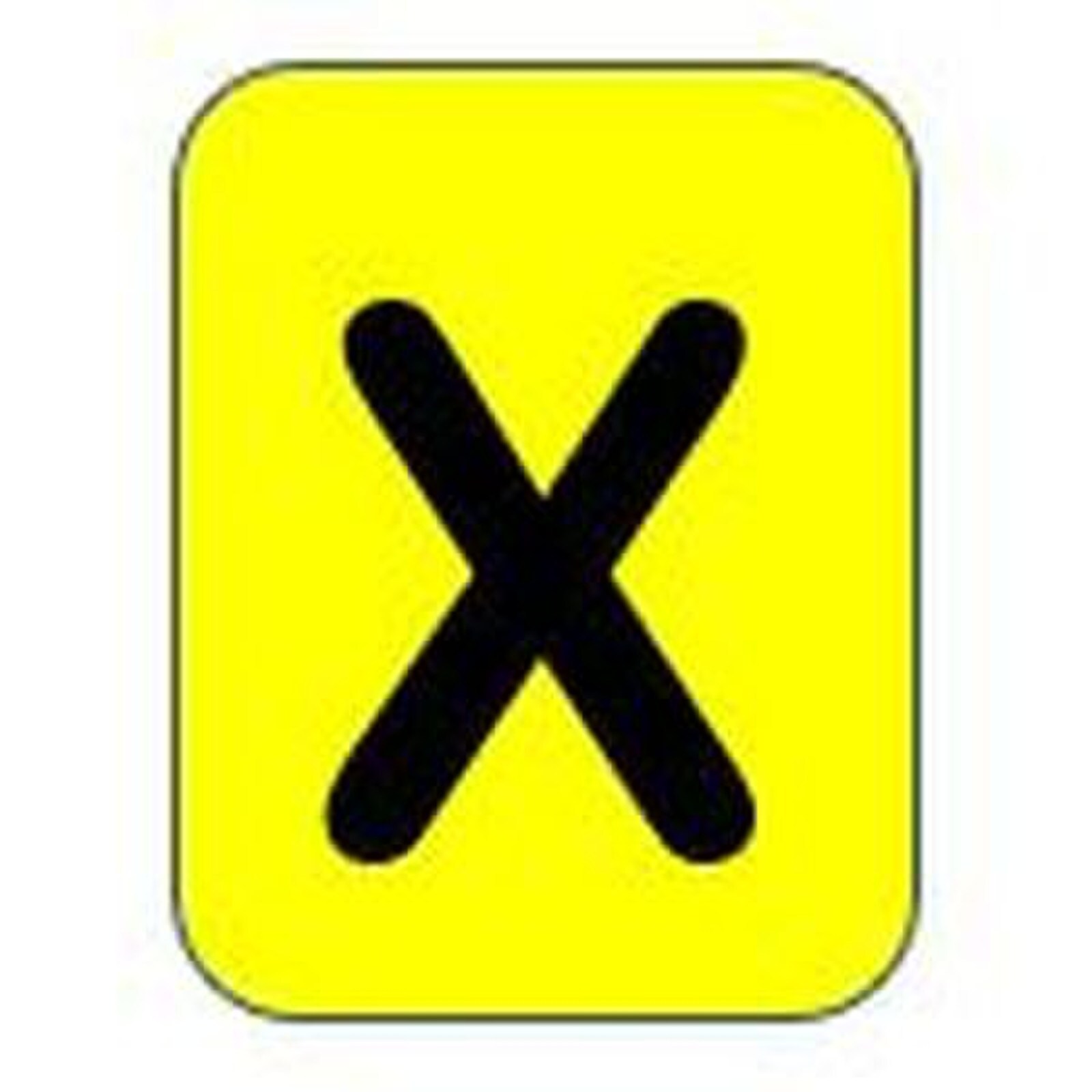 Sign black/yellow 80x51mm - Letter X